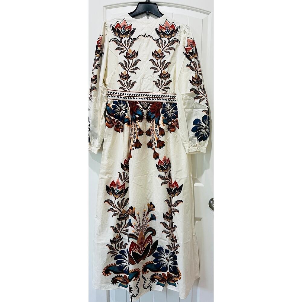 NWT❤️Farm Rio x Anthropologie V-Neck Maxi Dress szM - Picture 4 of 12